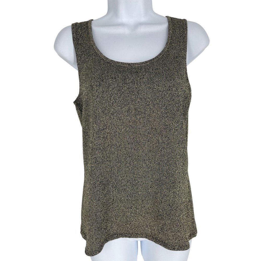 Chico's Silk Blend Gold Metallic Tank Top Size 1 US Small